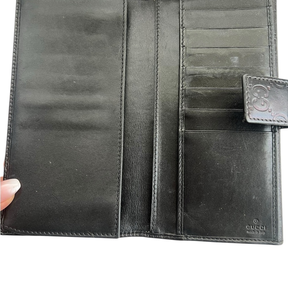 Gucci Black Guccissima Continental Wallet - Picture 9 of 13